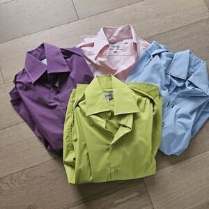 Men's Dress Shirt Collection - Purple, Pink, Green, Blue Size Medium